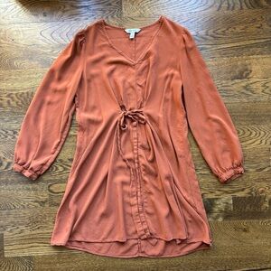 Nine West Rust V-Neck Dress